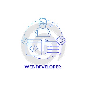 Web developer blue gradient concept icon