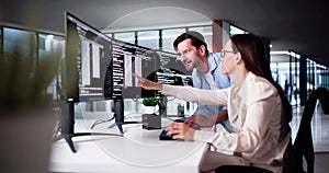 Web Developer Coding On Computer