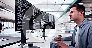 Web Developer Coding On Computer