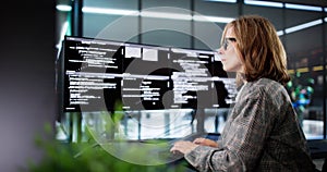Web Developer Coding On Computer