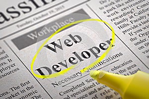 Web Developer Jobs in Newspaper. photo