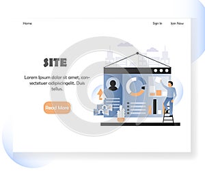 Web developer vector website landing page design template