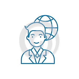 Web developer linear icon concept. Web developer line vector sign, symbol, illustration.