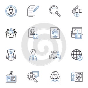 Web developer line icons collection. HTML, CSS, JavaScript, Bootstrap, jQuery, PHP, MySQL vector and linear illustration photo
