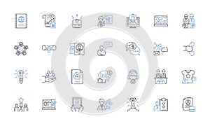 Web Developer line icons collection. HTML, CSS, JavaScript, PHP, Python, Ruby, Java vector and linear illustration. SQL photo