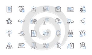 Web Developer line icons collection. HTML, CSS, JavaScript, PHP, Python, Ruby, Java vector and linear illustration. SQL