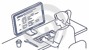 Web Developer Programming, Software Engineering, vector design Generative AI