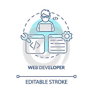 Web developer turquoise concept icon