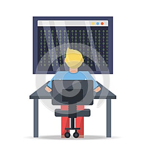 Web developer working on computer programming coding