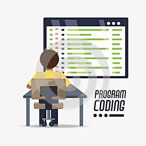 Web developer working on computer programming coding