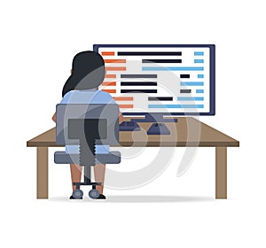 Web developer working on computer programming coding
