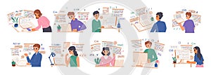 Web developers and coder build projects. Programming, seo web coding characters. Young programmers, snugly female and