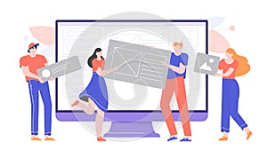 Web developers and designers build a website.