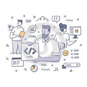 Web Developers Team Concept Illustration