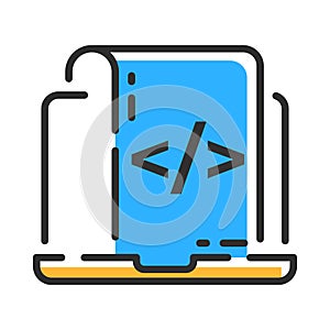 Web developing line icon. Programming concept logo in color. Vector illustration concept