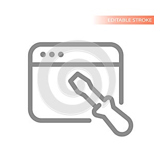 Web developing line vector icon