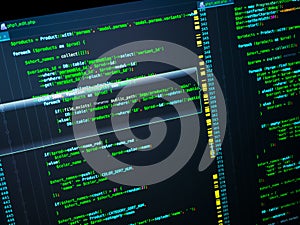 Web developing of the site using php language. Php code in the editor, macro