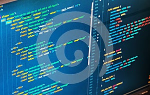 Computer code on the screen (web developing)