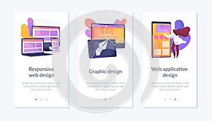 Web development app interface template.