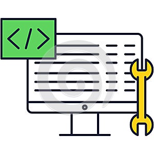 Web development back end vector flat icon