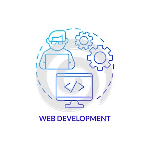 Web development blue gradient concept icon