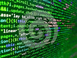 Web development code: CSS/SASS styles preprocessor script lines. Failure in the program, blue screen, programming. Programmer