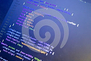 Web development code: CSS/LESS styles preprocessor script lines