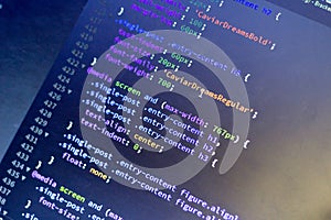 Web development code: CSS/LESS styles preprocessor script lines