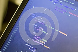 Web development code: CSS/LESS styles preprocessor script lines