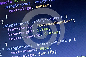Web development code: CSS/LESS styles preprocessor script lines