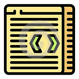 Web development code programming icon with arrows and lines