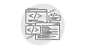 Coding and Programming Icons with Code Snippets