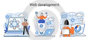 Web development, coding and programming. Creation digital Software mobile, desktop platforms