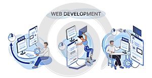 Web development, coding and programming. Creation digital Software mobile, desktop platforms