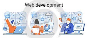 Web development, coding and programming. Creation digital Software mobile, desktop platforms