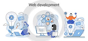 Web development, coding and programming. Creation digital Software mobile, desktop platforms