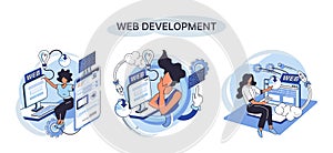 Web development, coding and programming. Creation digital Software mobile, desktop platforms