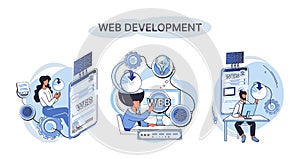 Web development, coding and programming. Creation digital Software mobile, desktop platforms