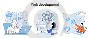 Web development, coding and programming. Creation digital Software mobile, desktop platforms