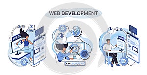 Web development, coding and programming. Creation digital Software mobile, desktop platforms