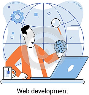 Web development, coding and programming. Creation digital Software mobile, desktop platforms
