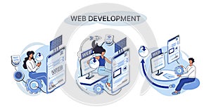 Web development, coding and programming. Creation digital Software mobile, desktop platforms