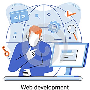 Web development, coding and programming. Creation digital Software mobile, desktop platforms