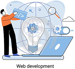 Web development, coding and programming. Creation digital Software mobile, desktop platforms