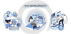 Web development, coding and programming. Creation digital Software mobile, desktop platforms