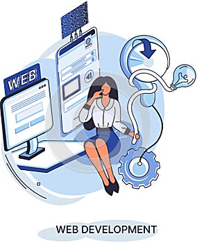 Web development, coding and programming. Creation digital Software mobile, desktop platforms