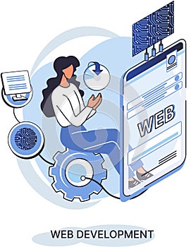 Web development, coding and programming. Creation digital Software mobile, desktop platforms