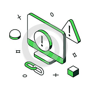 Web development coding and programming process with computer monitor 3d icon isometric vector