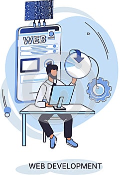 Web development, coding and programming. Creation digital Software mobile, desktop platforms