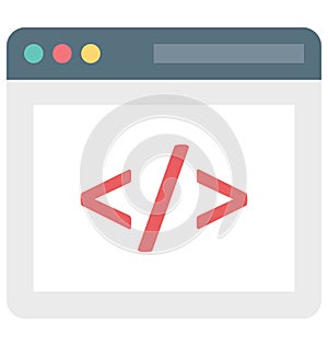Web Development, Coding Vector Icon editable
